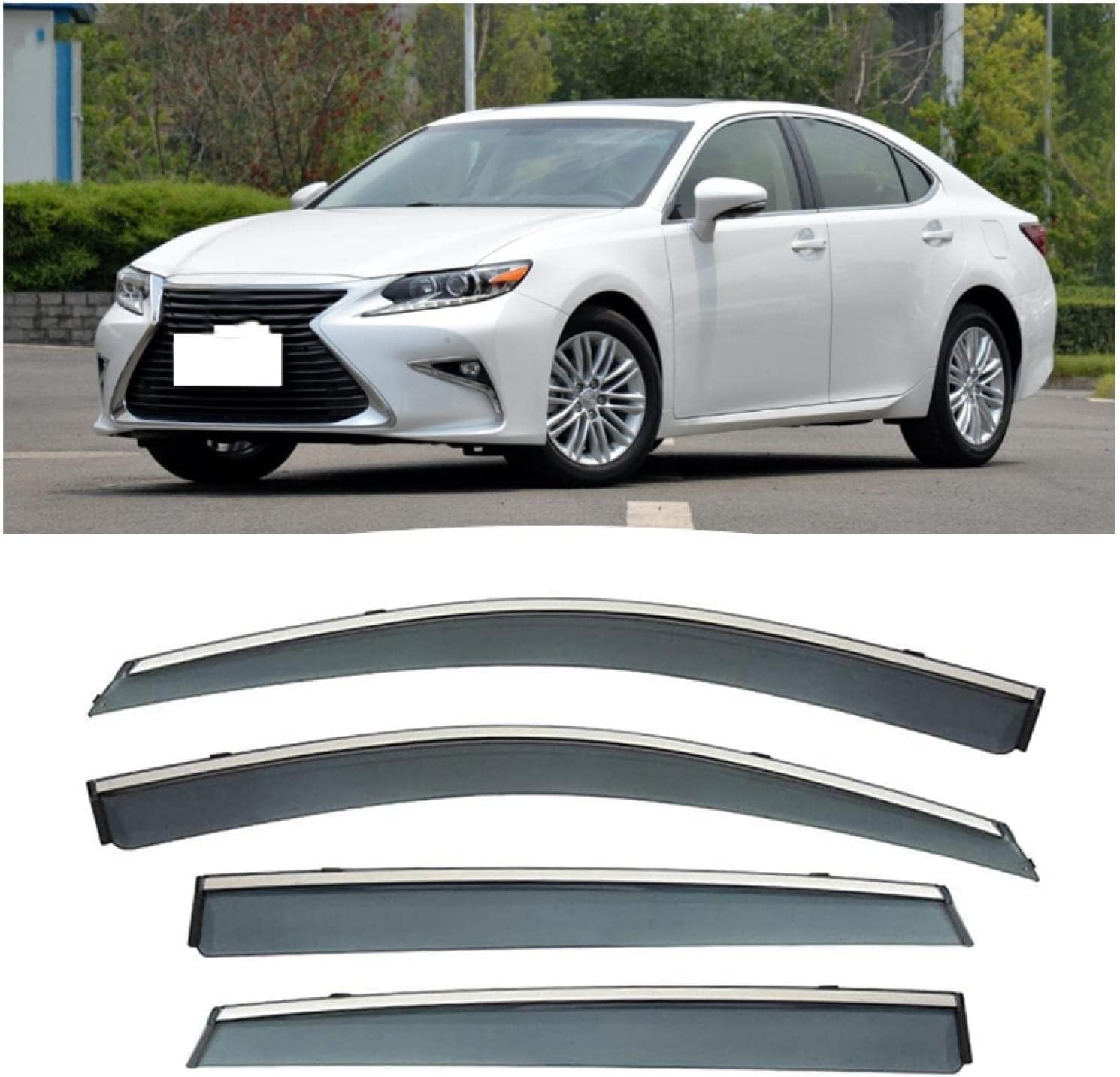 PANXUC Car Wind Deflectors for Lexus ES250 2013-2017, Side Window Wind Rain Deflector Window Visor Sun Rain Guard Smoke Guards