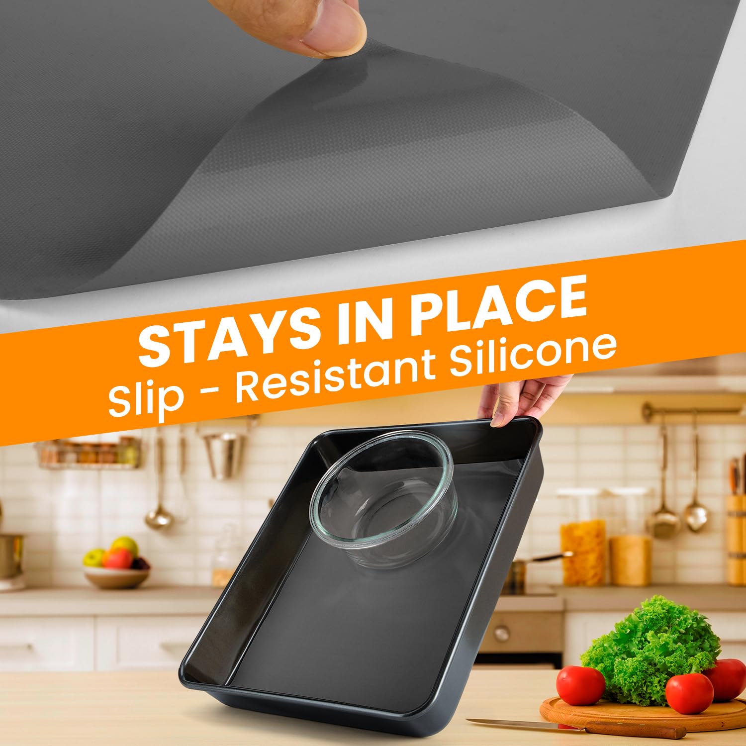Silikon-Backmatte, 40,6 cm, 3 m, Grau