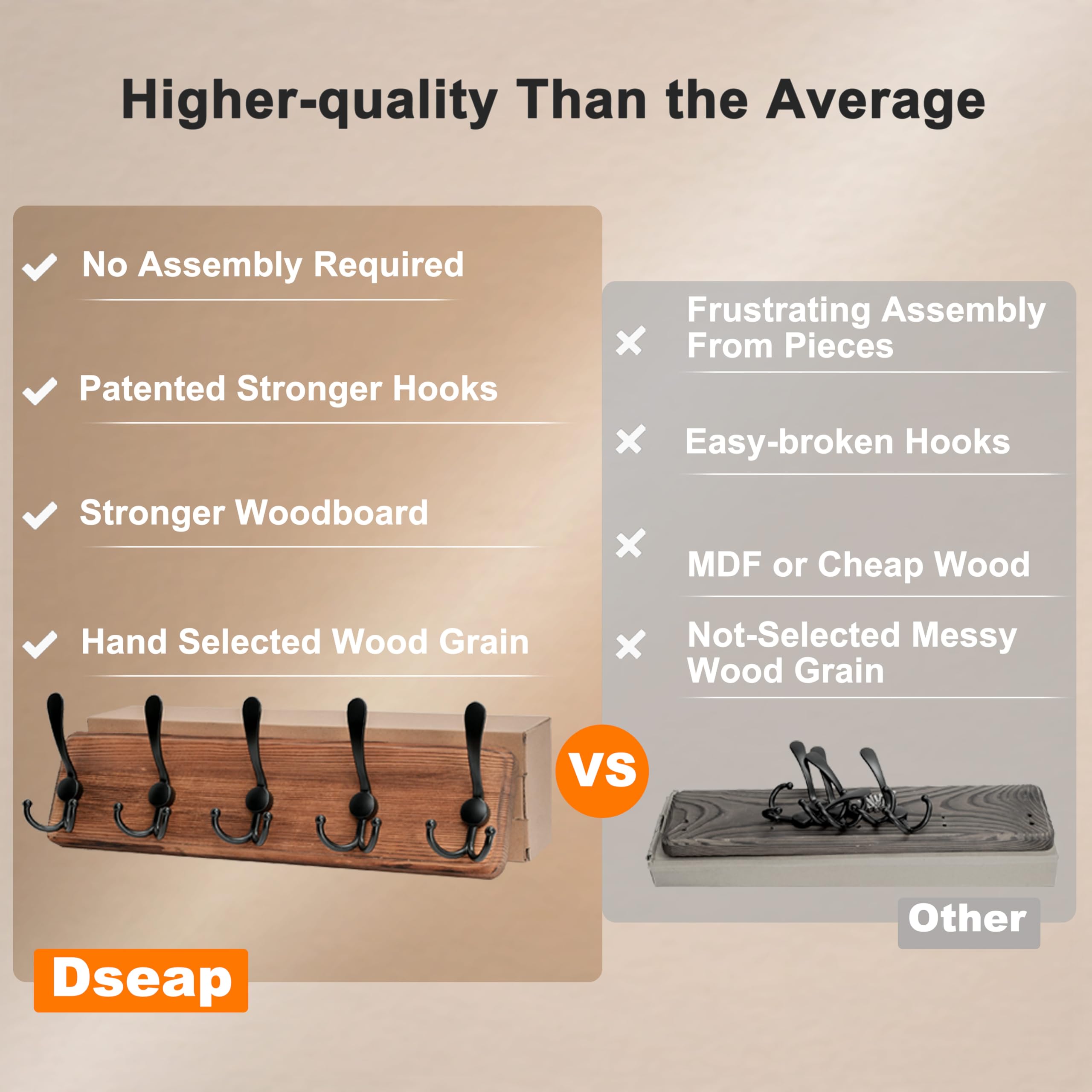 Dseap Coat Rack Wall Mount, Patented, Heavy-Duty - Image 4
