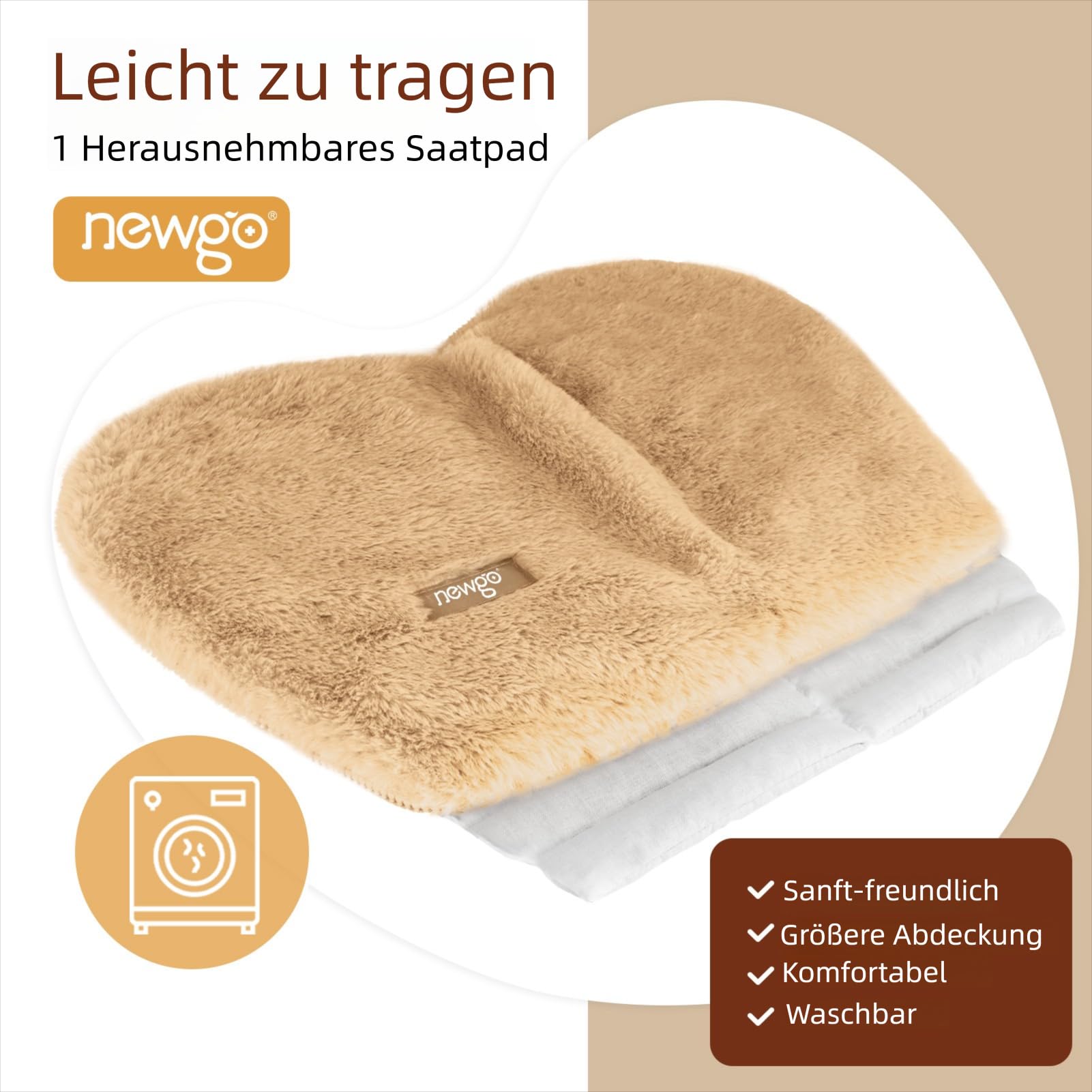 NEWGO Guanti Riscaldanti per Microonde per Mani e Dita, Guanti Termici (1 Paio) con Calore Umido Naturale, Morbido Tessuto, Rimovibili