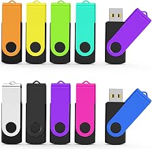 4GB USB Flash Drives 10 Pack 4 GB Thumb Drive TATMOHIK 2.0 USB Drives Bulk 4GB Swivel Design Flash Drive Pack with LED Indicator 4 Gig Jump Drive Pack, USB Stick, Memory Stick, PenDrive, Mixed Color