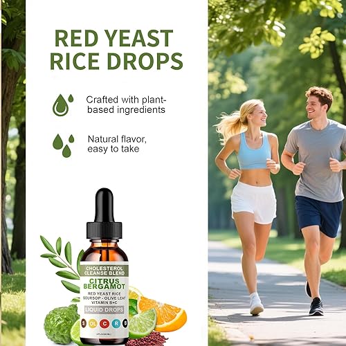 Miniatura 3 de RESONA Gotas de arroz de levadura roja, mezcla de apoyo de colesterol de alta absorción con bergamota cítrica, hoja de olivo y guanábana - Natural,