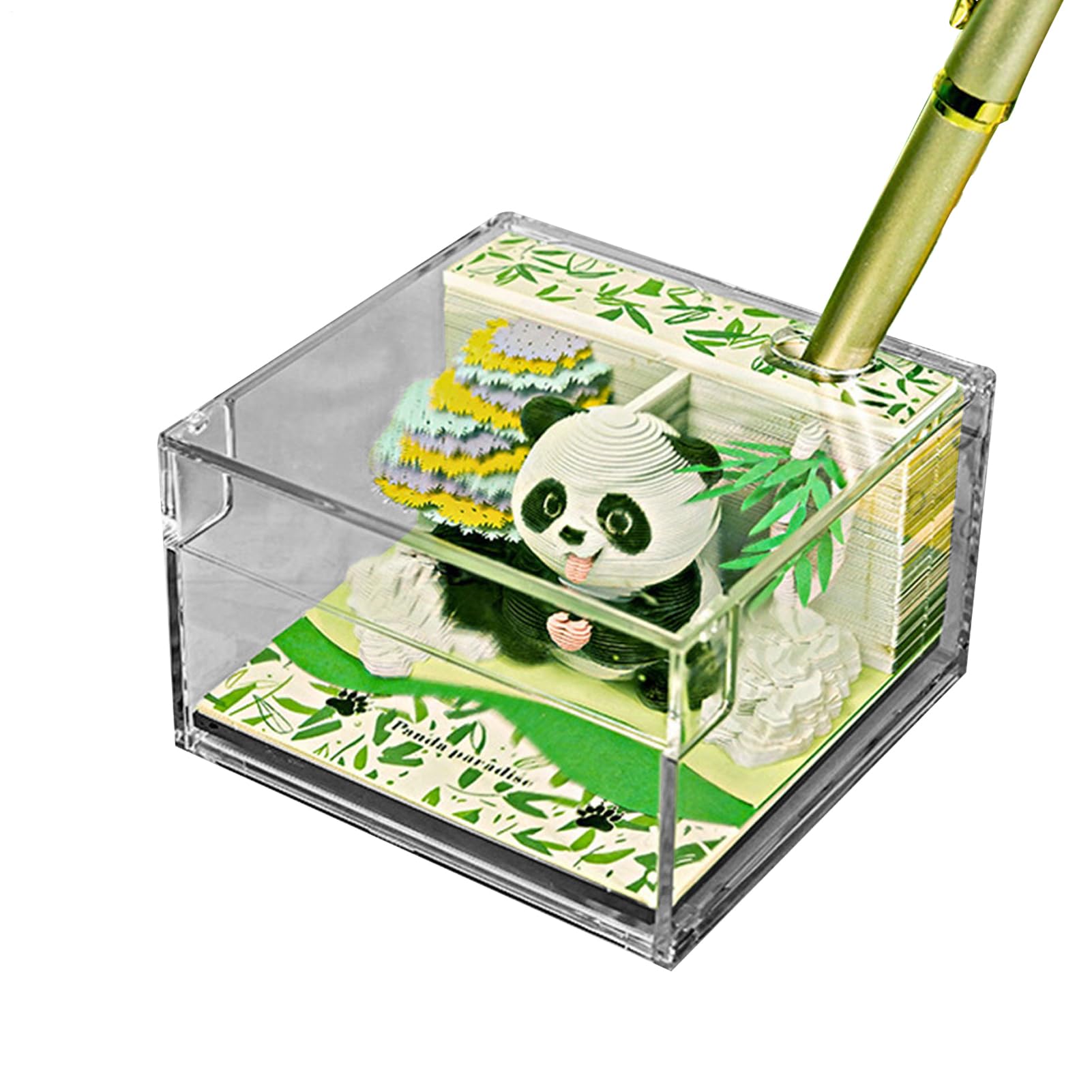 Calendrier annuel 2026 papier 3D sculpture bloc-notes design panda - 8