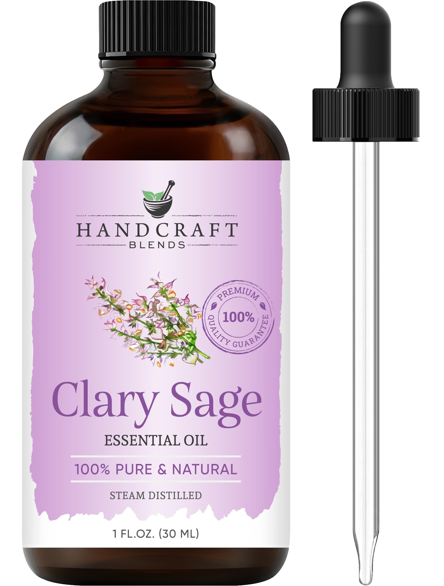 Clary Sage Essential Oil - 1 Fl Oz - 100% Pure and Natural - Premium Grade Essential Oil for Diffuser and Aromatherapy