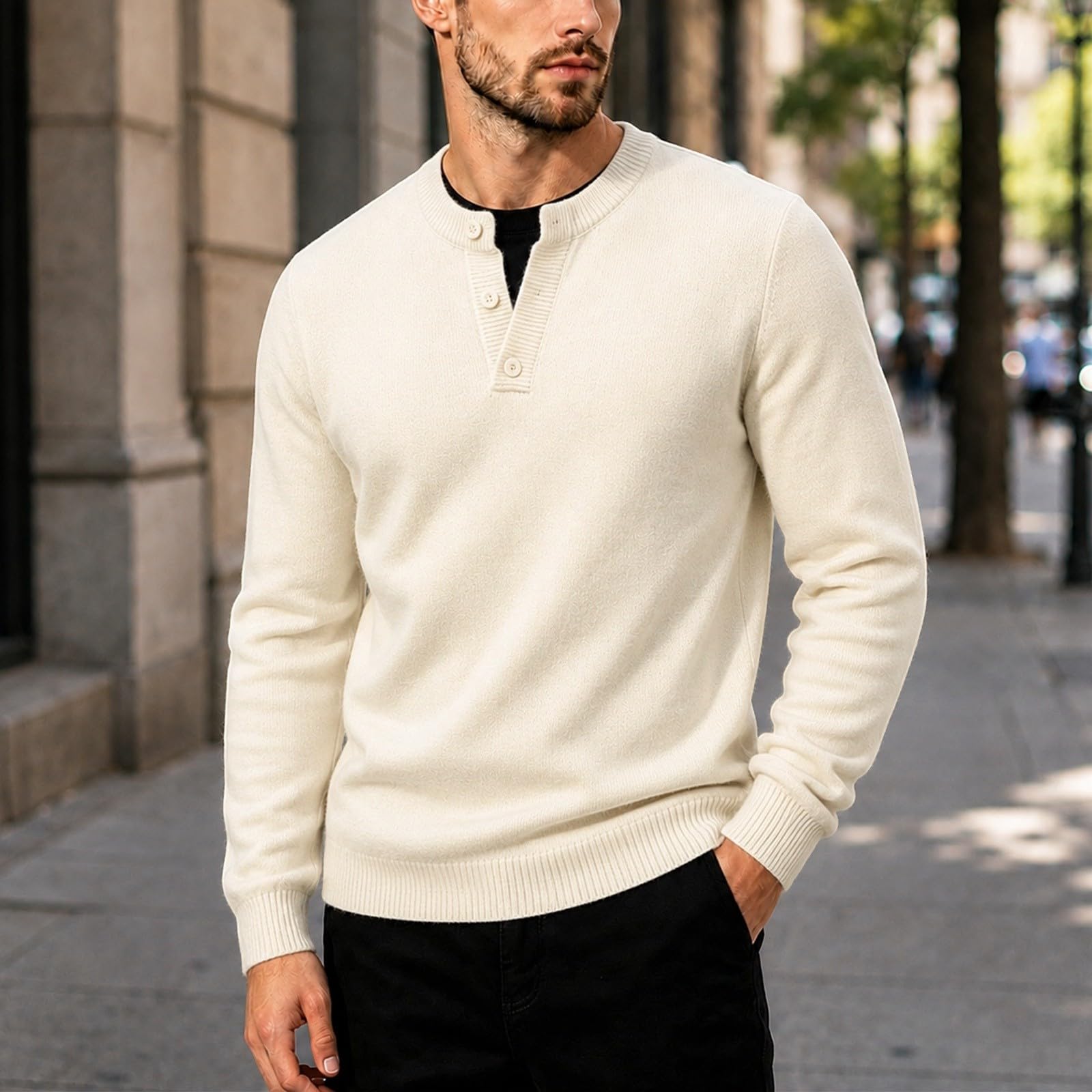 Maglione da Uomo a Due Pezzi in Maglia, Capospalla Casual in Maglia