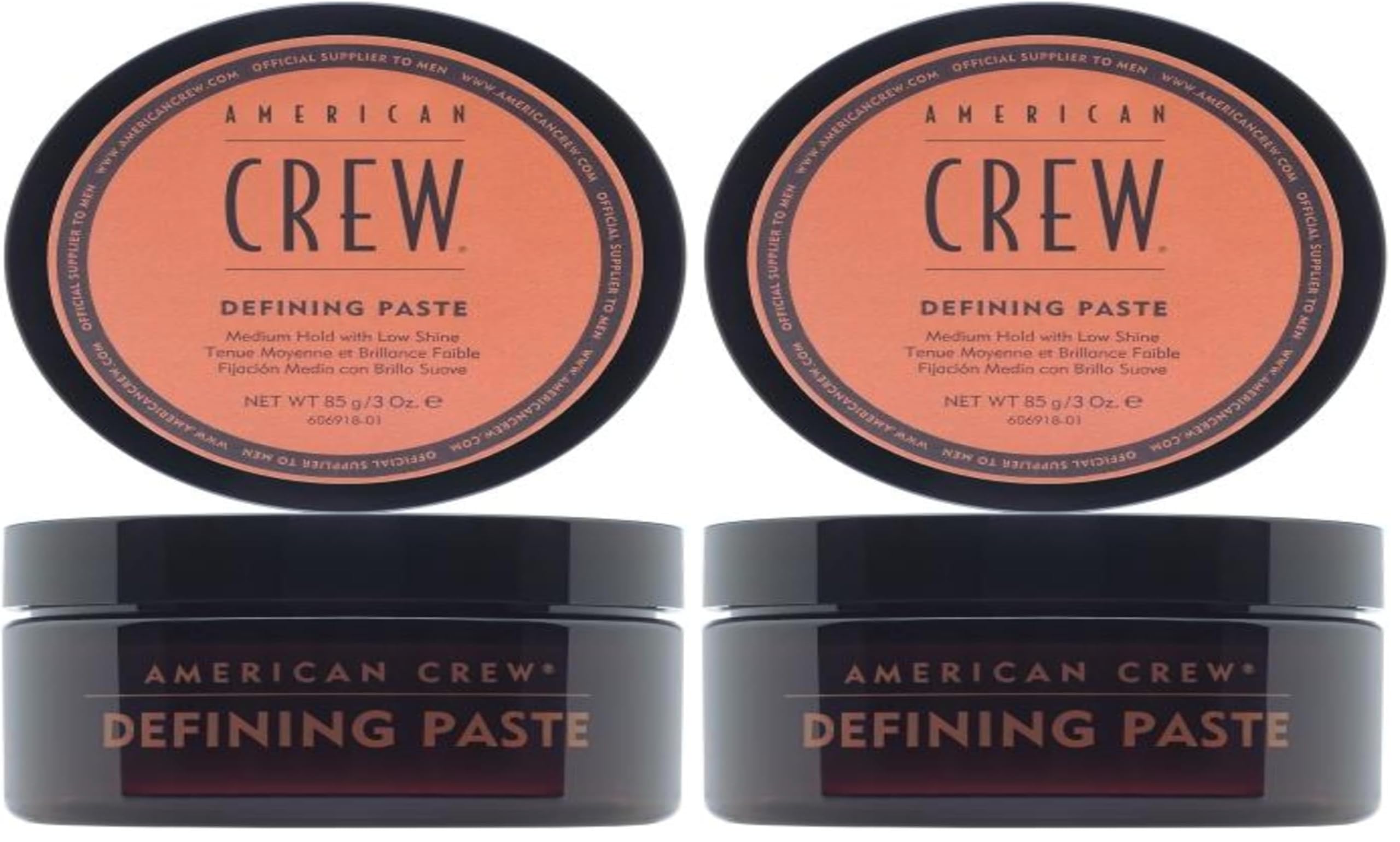 AMERICAN CREW Men's Hair Defining Paste (OLD VERSION), Medium Hold Hair Gel with Low Shine, 3 Oz (Pack of 2)