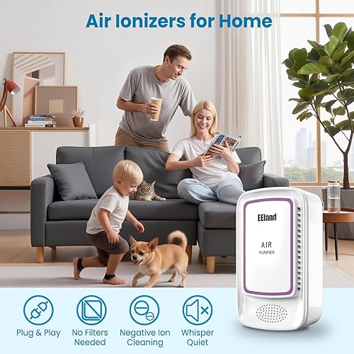 Miniatura 2 de Desodorizador de arena para gatos, purificador de aire de iones negativos sin ozono para caja de arena, eliminador de olores compacto para olores