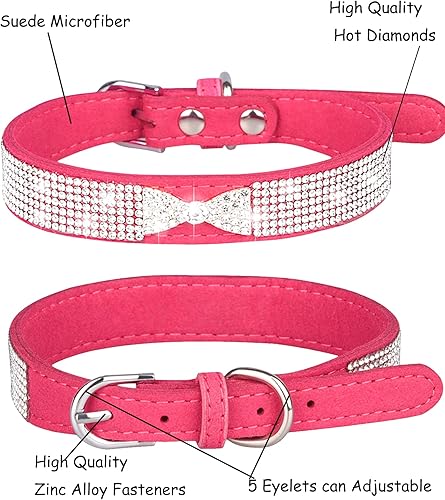 Miniatura 6 de Collar de perro brillante para perros pequeños, medianos y grandes, collares de perro con corona de diamantes de imitación para perros hembras y