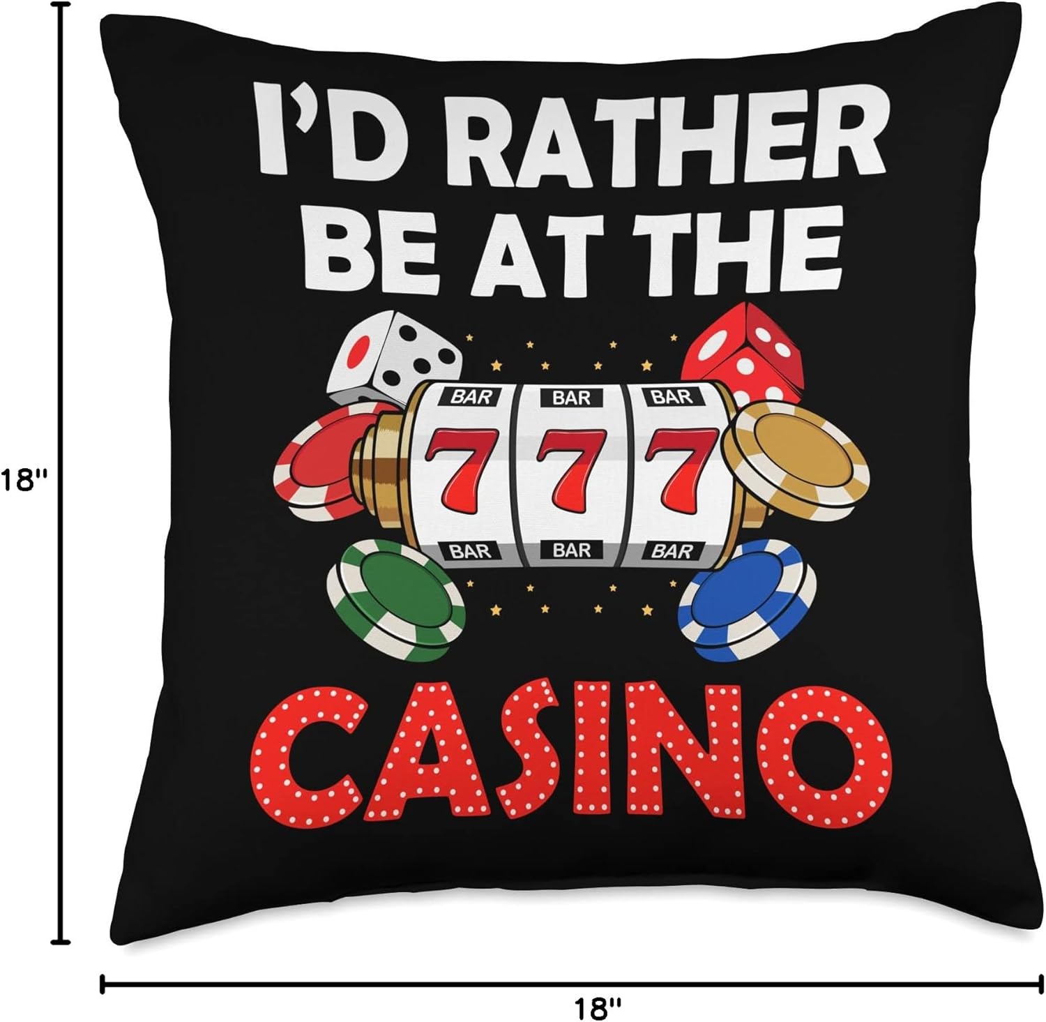 Funny Casino Slot Machine Card Las Vegas Gambler Gambling Throw Pillow