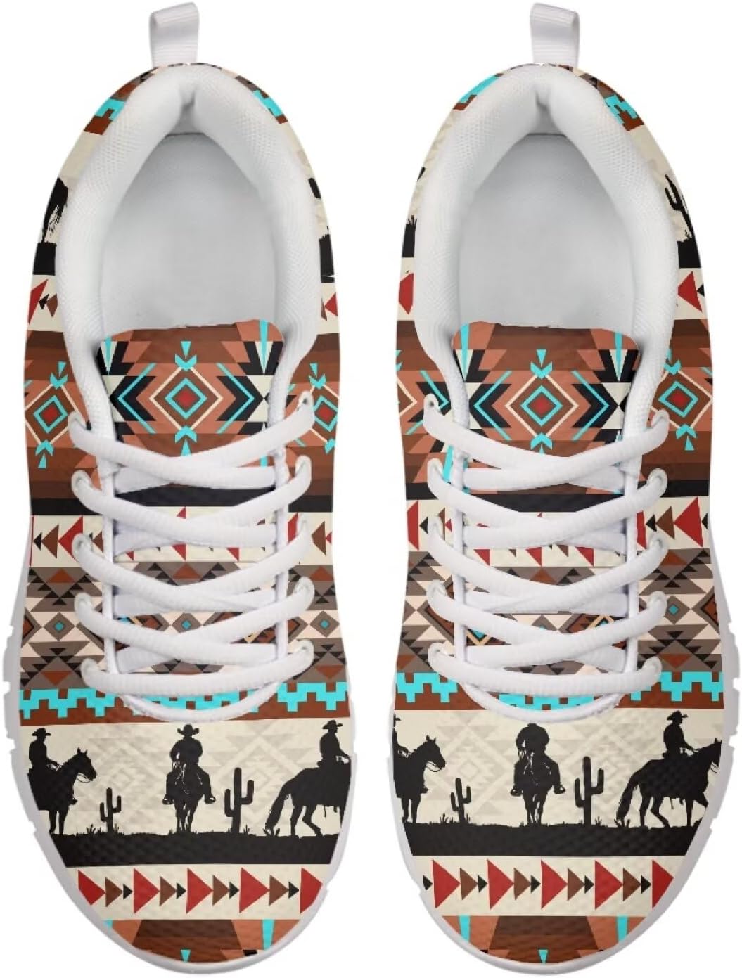 Women's Road Running Shoes Aztec Women Tennis Shoes Comfy Sneakers