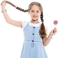 Vista 6 de Sureio 24 pulseras coloridas de la amistad con letras de corazón, sonrisa, surfista, pulsera elástica con cuentas para niñas y mujeres