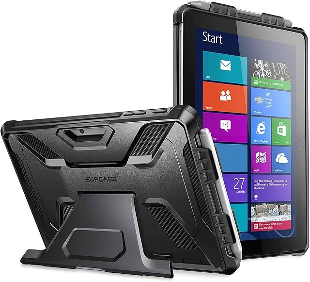 SUPCASE Unicorn Beetle Pro Series Full Body Kickstand Rugged Protective Case for Microsoft Surface Go/Go 2/Go 3 (2018,2020,2021), Black