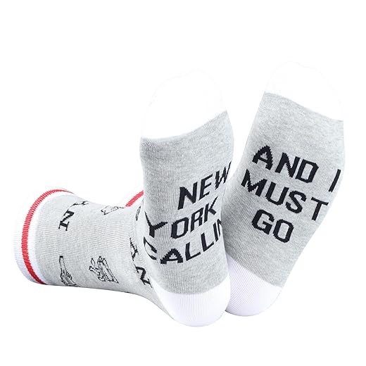 GJTIM New York Travel Vacation Gift New York Is Calling I Must Go Novelty New York Socks Gift for New York lover (New York Is Calling)