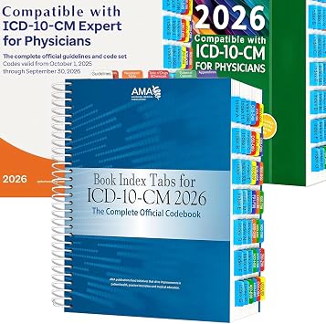 Index Tabs for ICD-10-CM 2026 The Complete Official CodebookBook Not IncludedCompatible with AMA ICD-10-CM for Physicians & Expert Codebook-Easy Navigation for Medical Coding Books, Alignment Guide