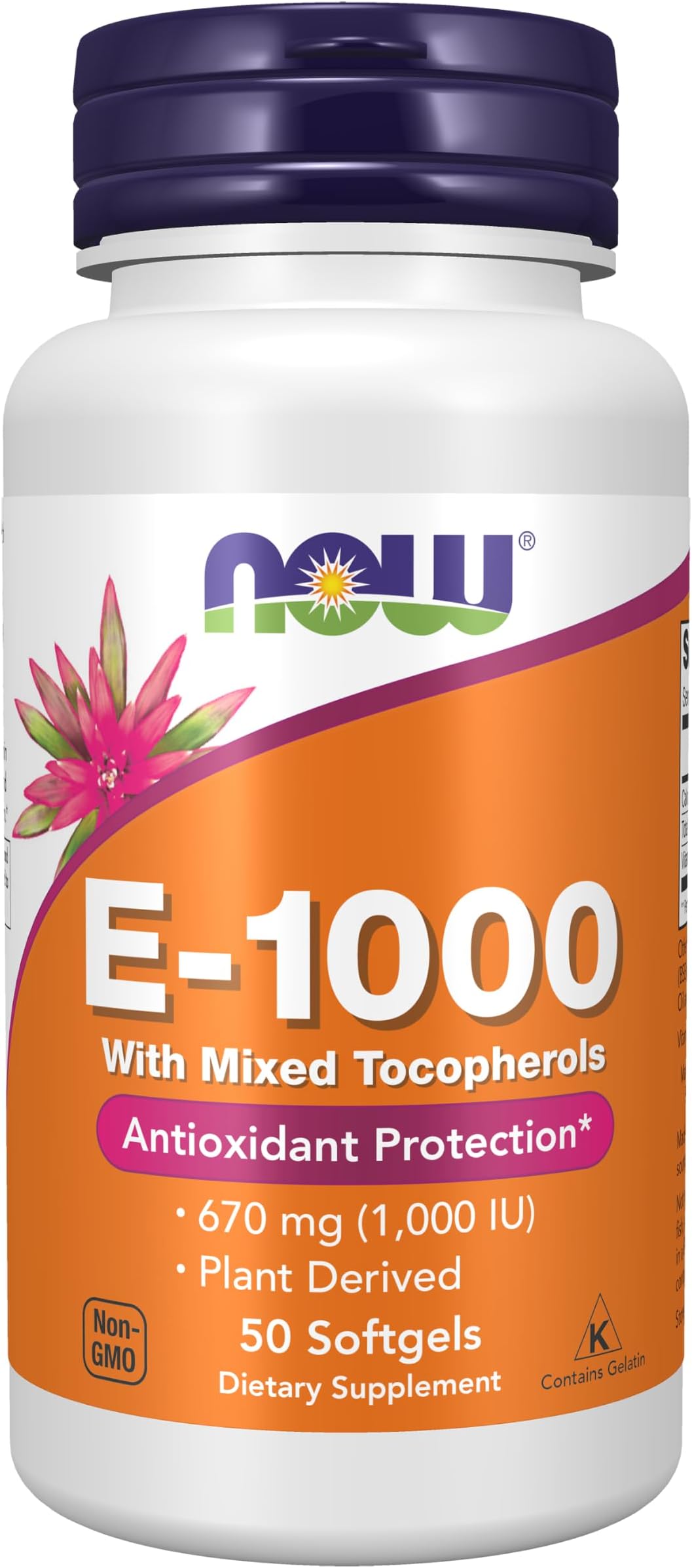 NOW Supplements, Vitamin E-1,000 IU Mixed Tocopherols, 50 Softgels