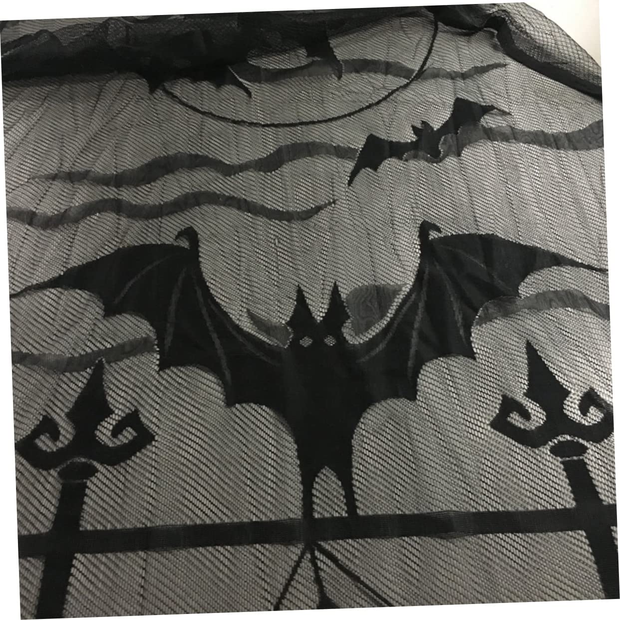 IMIKEYA 4 Pièces Rideau De La Fenêtre Décorations De d'halloween Rideau à Franges Rideaux Transparents Noirs Rideaux en Toile D'araignée Décoration De Fête d'halloween Portière