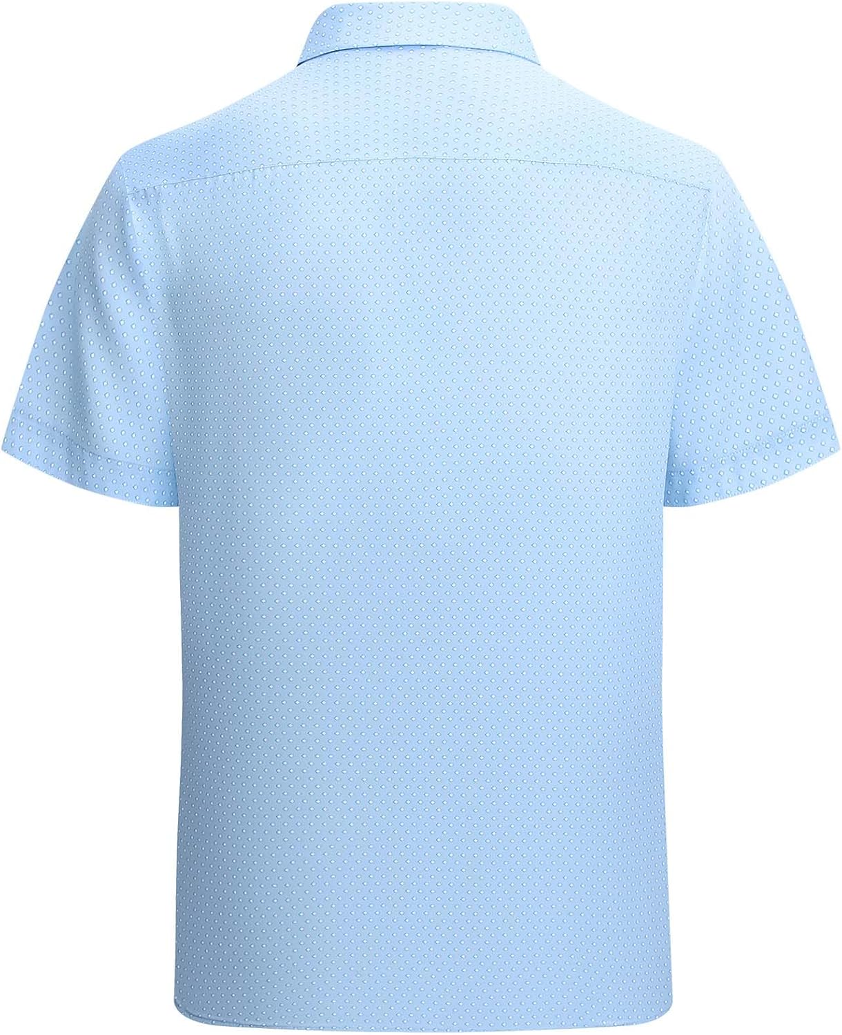 WARHORSEE Mens Printed Dress Shirts Wrinkle Free 4-Way Stretch Lightweight Summer Short Sleeve Button Down Shirts for Men - Image 4