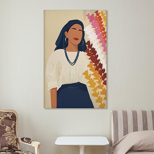 Miniatura 7 de Impresión de El Salvador, póster de mujeres salvadoreñas, vestido tradicional, desfile de palmeras, retrato de El S, lienzo de pintura artística