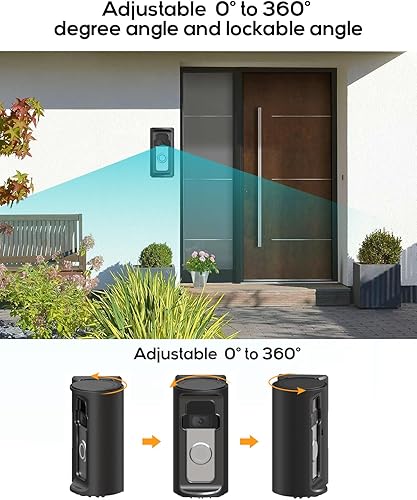 Miniatura 3 de Soporte de ángulo ajustable de 360 para timbre de puerta compatible con anillotimbre de video inalámbricotimbre de batería PlusPro Mount, soporte de