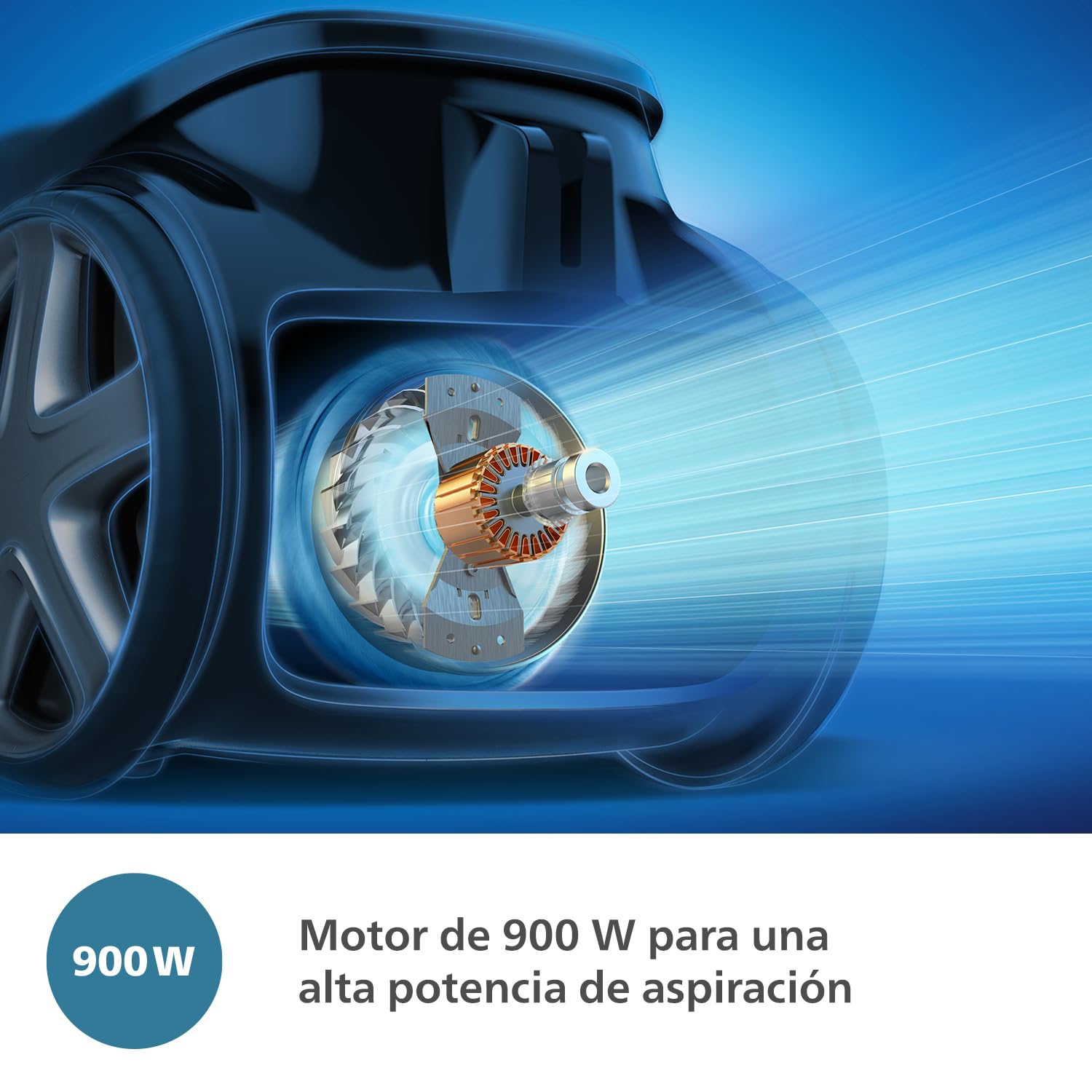 Philips Serie 8000 Aspiradora con Bolsa Performer LED - Motor de 900 W, Boquilla TriActive+ LED, HEPA, 12 m, Bolsas de Larga duración, Negro Intenso (XD8122/10)