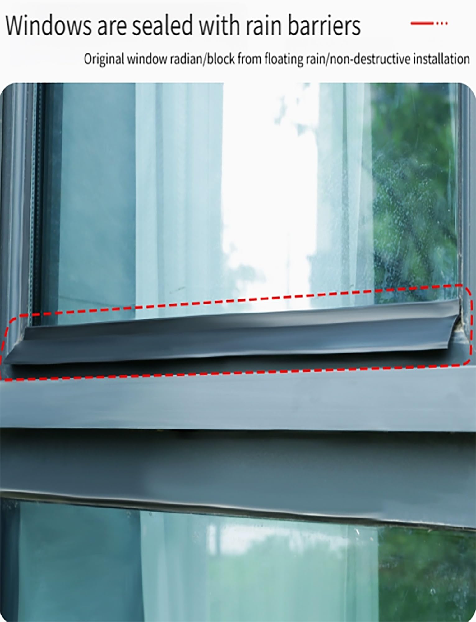 Burlete de protección contra la Intemperie para Ventanas y Puertas corredizas, Deflector de Lluvia Ajustable de 50 a 500 cm, impermeabilización de Goma Adhesiva, previene Fugas y Mejora el a