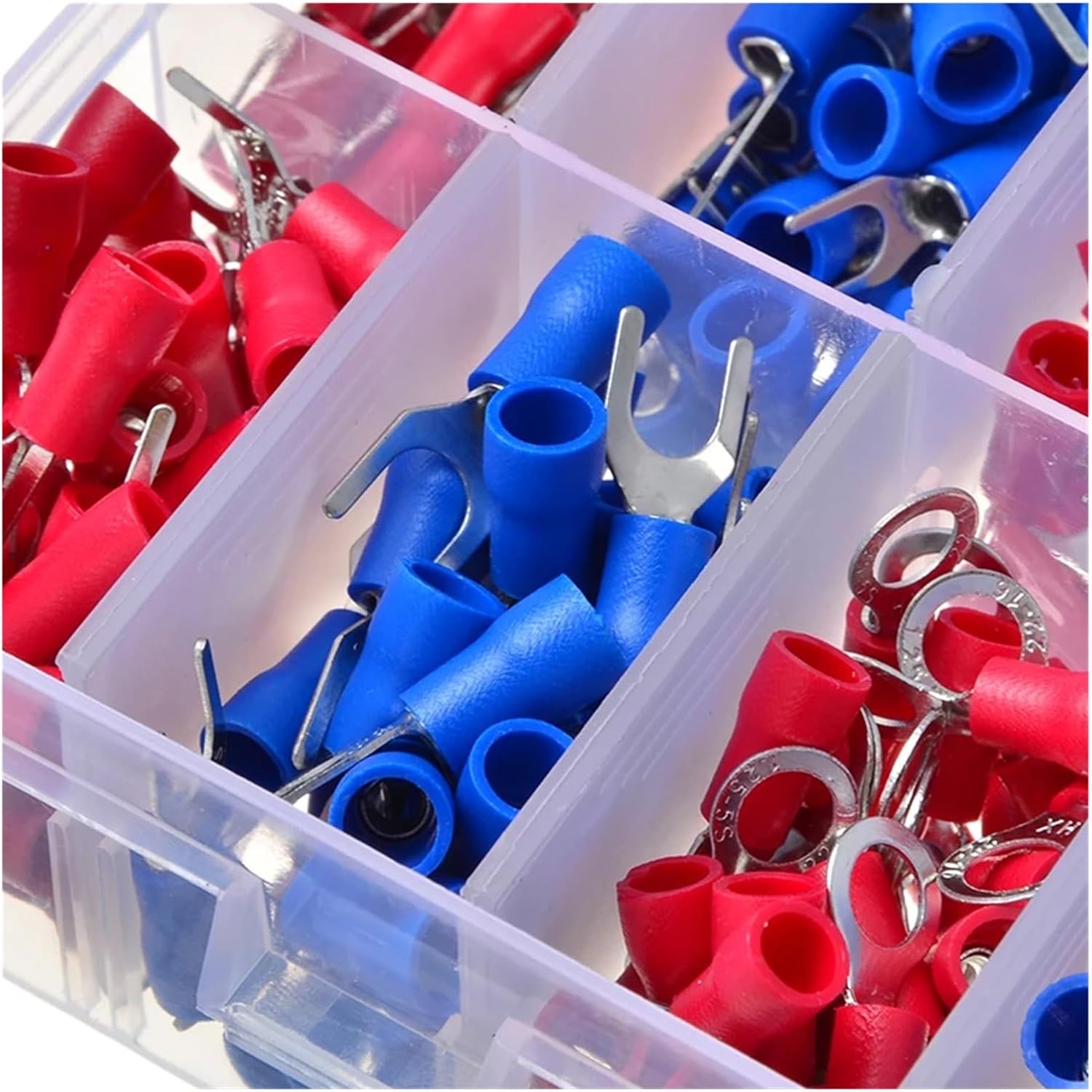1000Pcs 24Types Insulated Crimp Terminals Kit Electrical Cable Wire Cord Pin End Connectors Spade Fork Ring Assorted Set