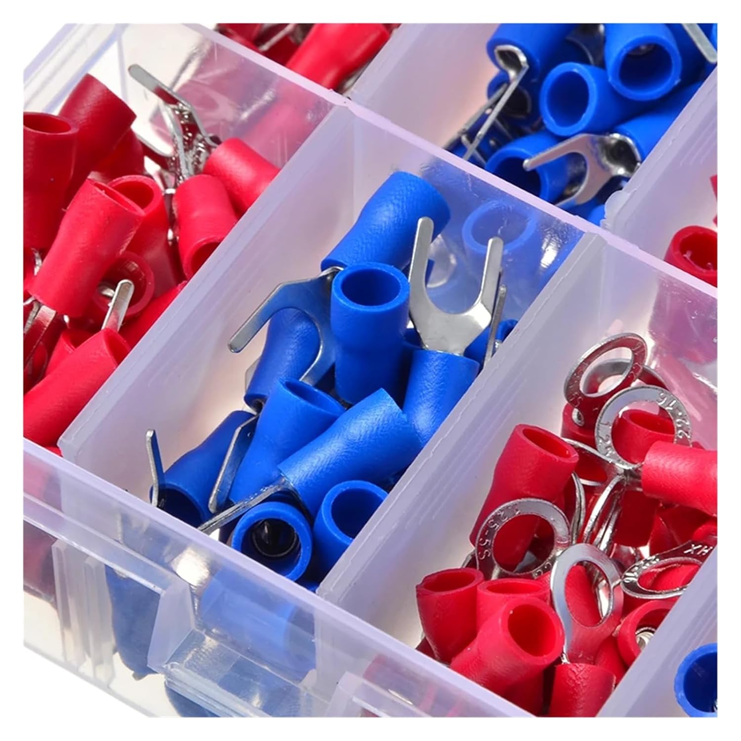 1000Pcs 24Types Insulated Crimp Terminals Kit Electrical Cable Wire Cord Pin End Connectors Spade Fork Ring Assorted Set VUQLDHAYZ