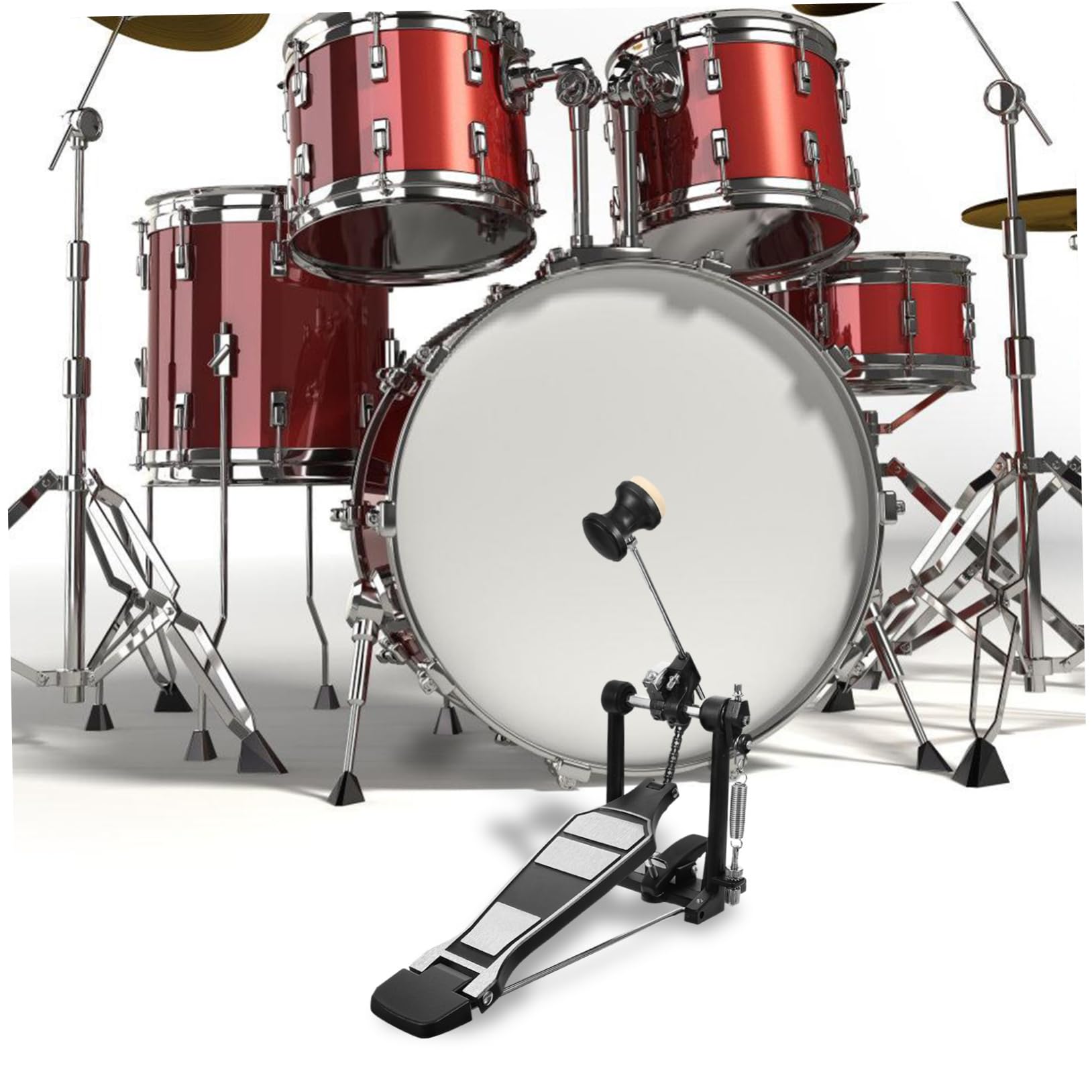 UPKOCH Pedale Per Batteria in Lega Di Alluminio Catena Spessa, Pedale Singolo Per Grancassa Piastra Base Allargata Antiscivolo, Regolabile Per Batteristi Jazz Ed Elettronici