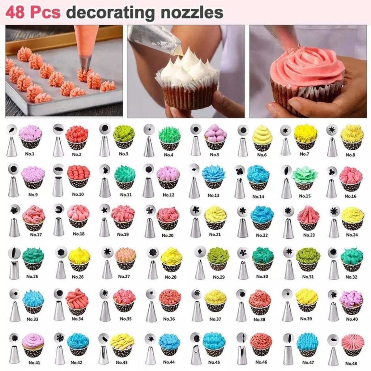 82 unids/set crema pastelería decoración pastelería accesorios para hornear boquilla inoxidable decoración boca crema raspador pastel hornear herramientas-82 piezas