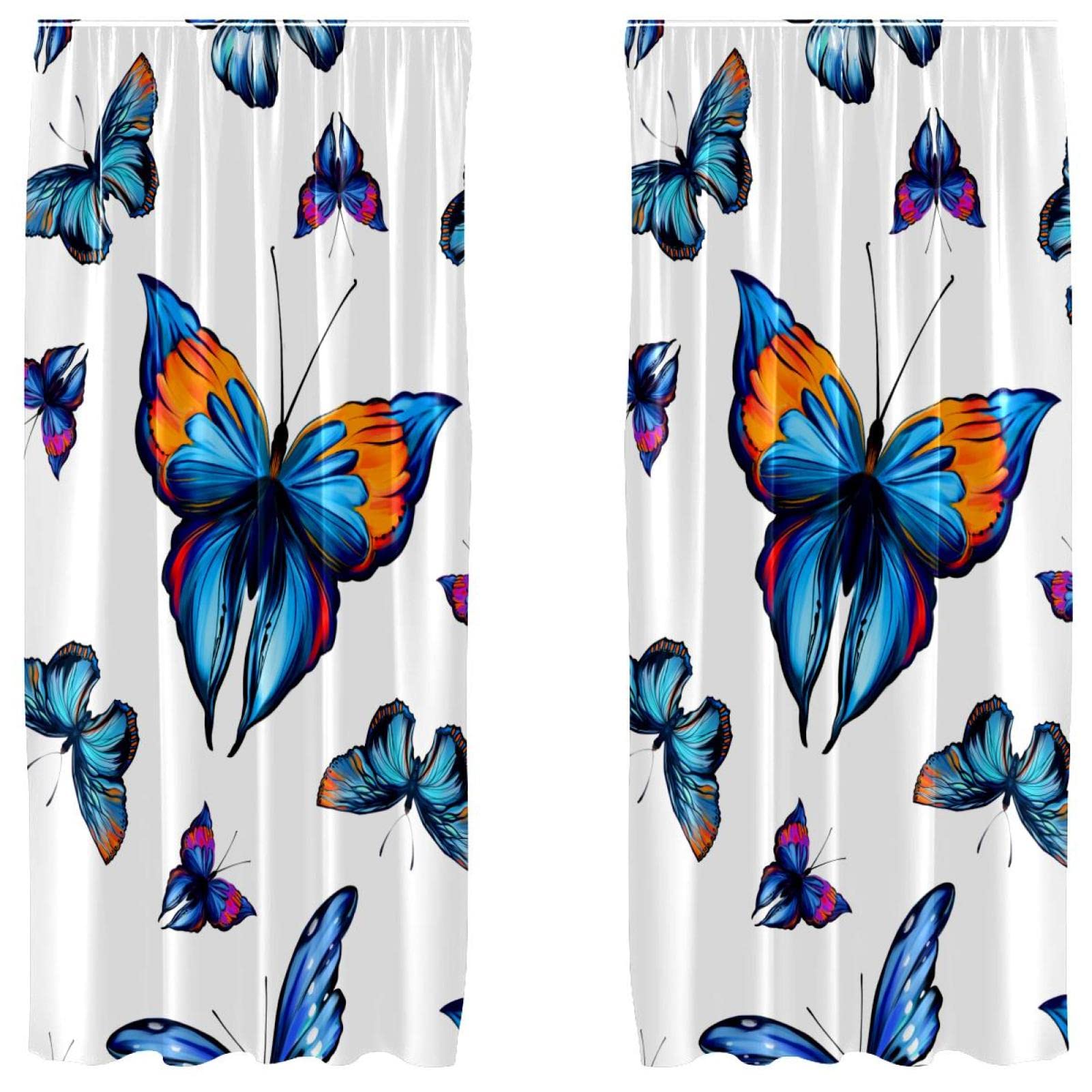 Cortinas tropicales de mariposa azul para crear un oasis de paz en casa