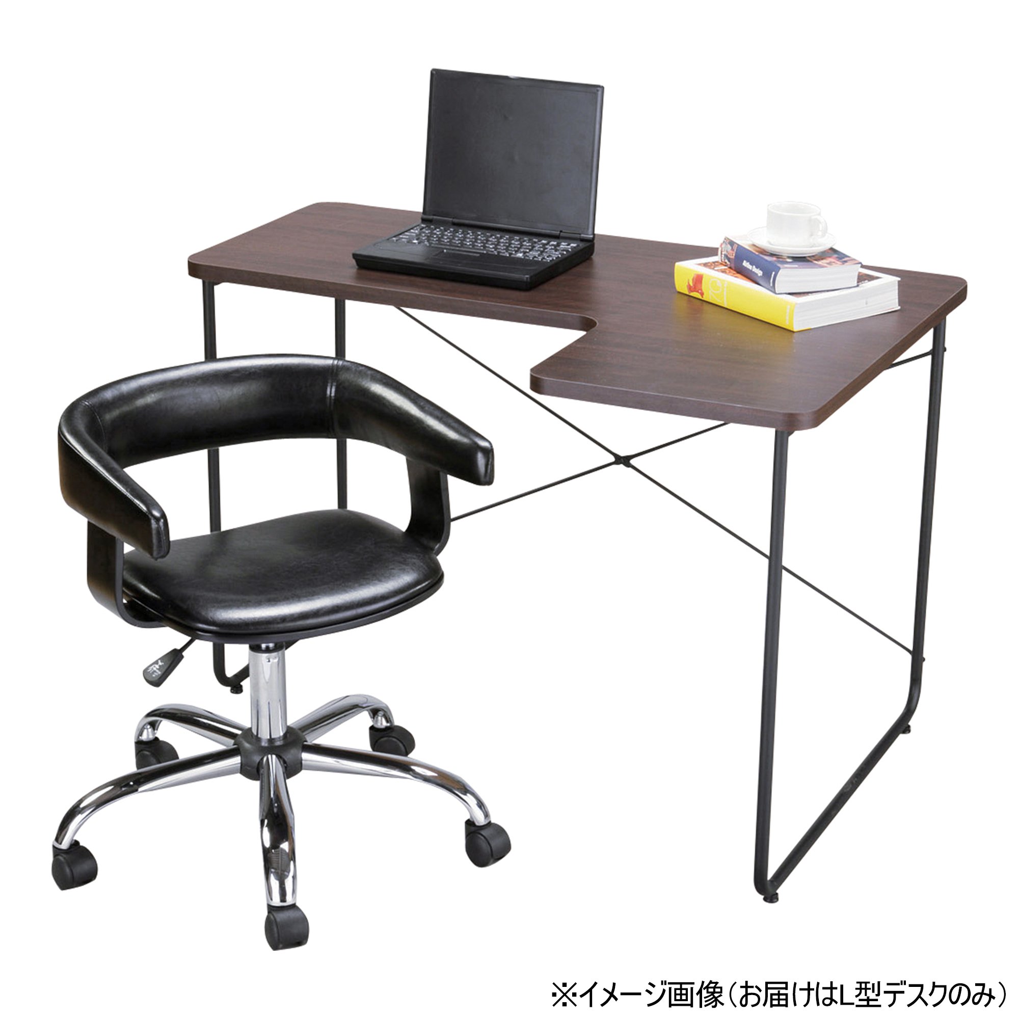 AZUMAYA L型デスク PT-526BR+メッシュチェアセット　PC　おしゃれ L型天板 オフィス ワーク フリーデスク、平机 L型デスク Amazon.co.jp: AZUMAYA L型デスク PT-526BR : 文房具・オフィス用品