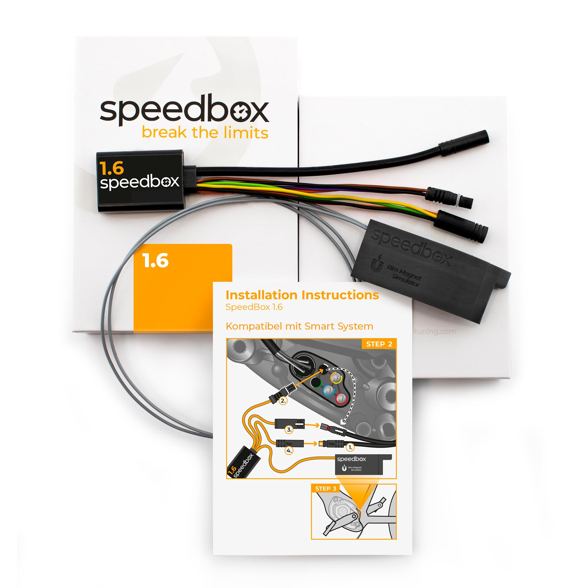 SpeedBox 1.6 kompatibel mit Bosch Smart System (Performance Line CX 5. Gen) für E-Bikes mit Felgenmagnet am Hinterrad, E-Bike Tuning-Chip