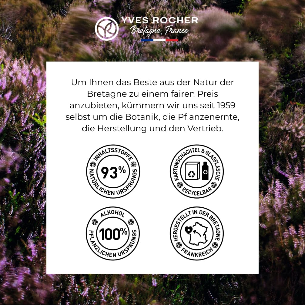 Yves Rocher PLEINES NATURES Eau de Parfum Sur La Lande-Mit Noten von Kamille, Jasmin und Algen-Absolue- Blumig-orientalischer Damenduft -100 ml