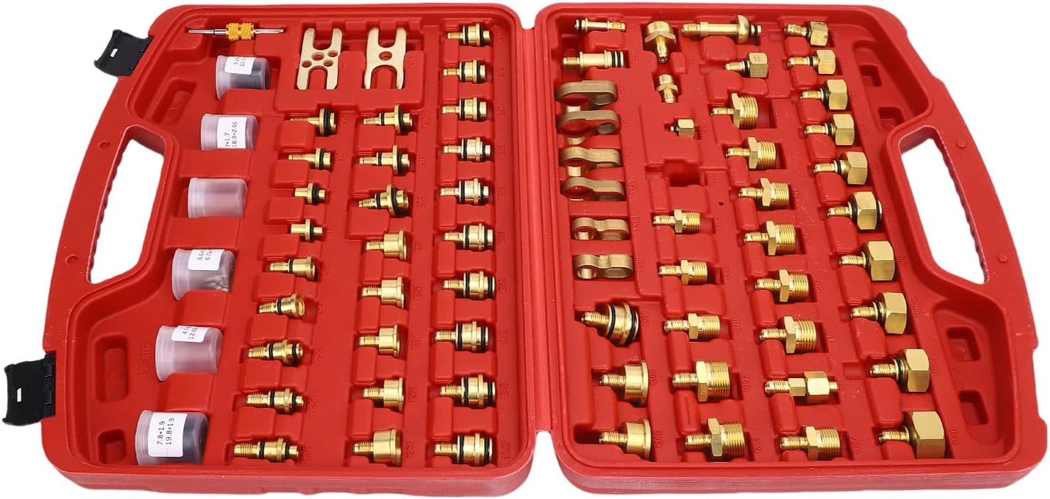Automotive Air Conditioning Leak Detection Tool, Portable Car Air Conditioning Leak Test Connector with Brass Construction for Car Truck Auto AC