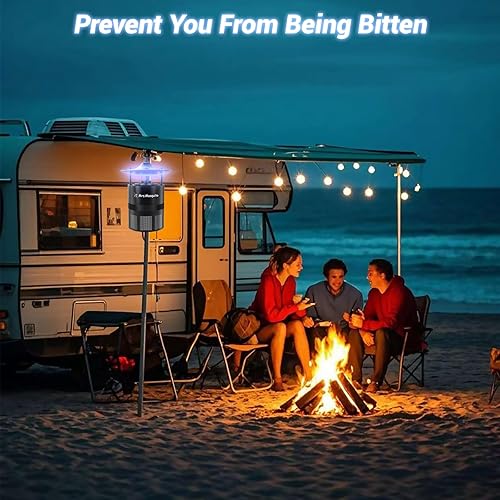 Miniatura 4 de Trampa para mosquitos al aire libre: asesino de insectos de acero inoxidable de alta calidad con luz UV y señuelo Octenol, resistente a la lluvia,