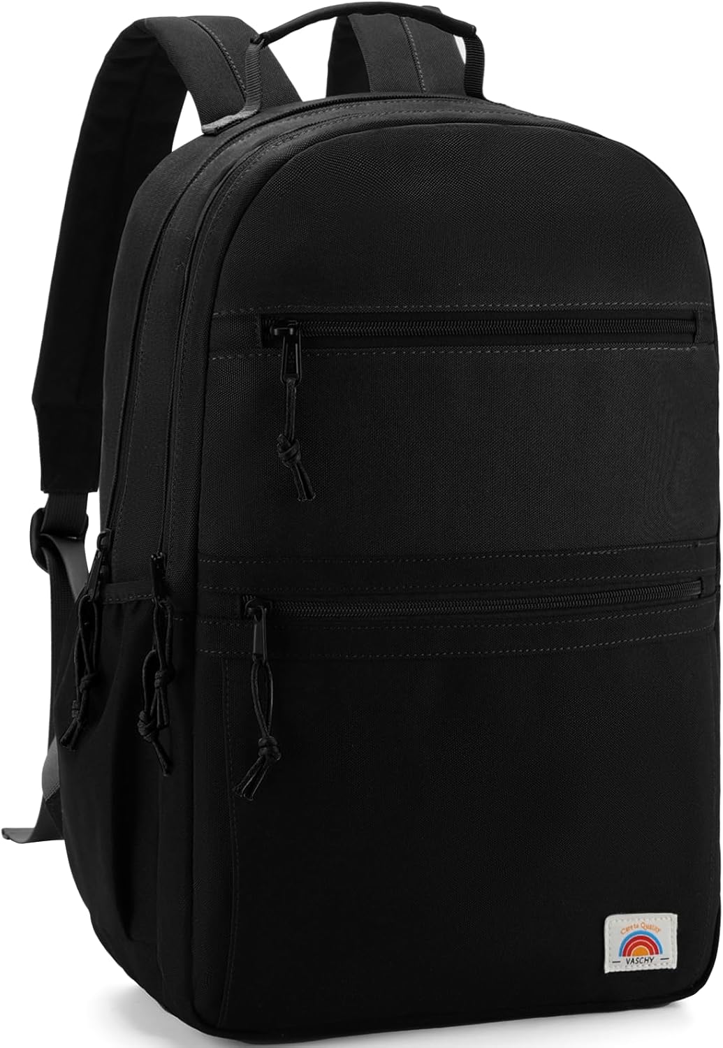 VASCHY School Backpack, Lightweight Classic Cute Aesthetic Bookbag Daypack for Teen Boys Girls Traveling/Gym/Middle School Black