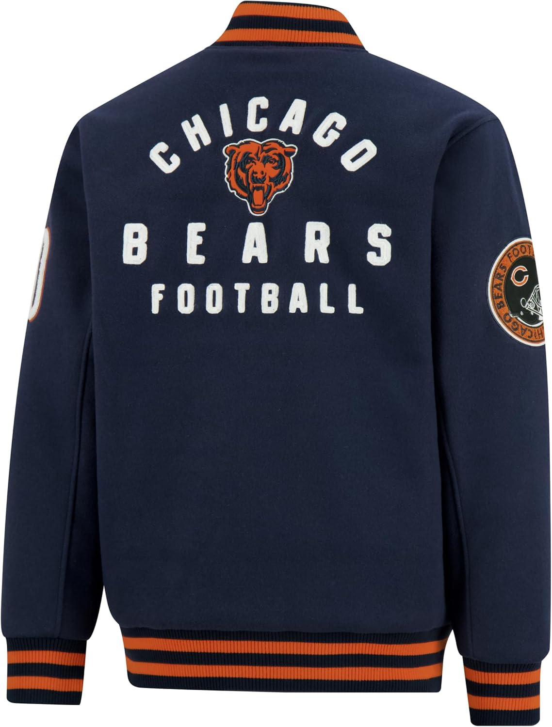 Ultra Game NFL Official Adults Classic Varsity Coaches Jacket Coat - Unisex, Chicago Bears, Team Color, Small - Image 3