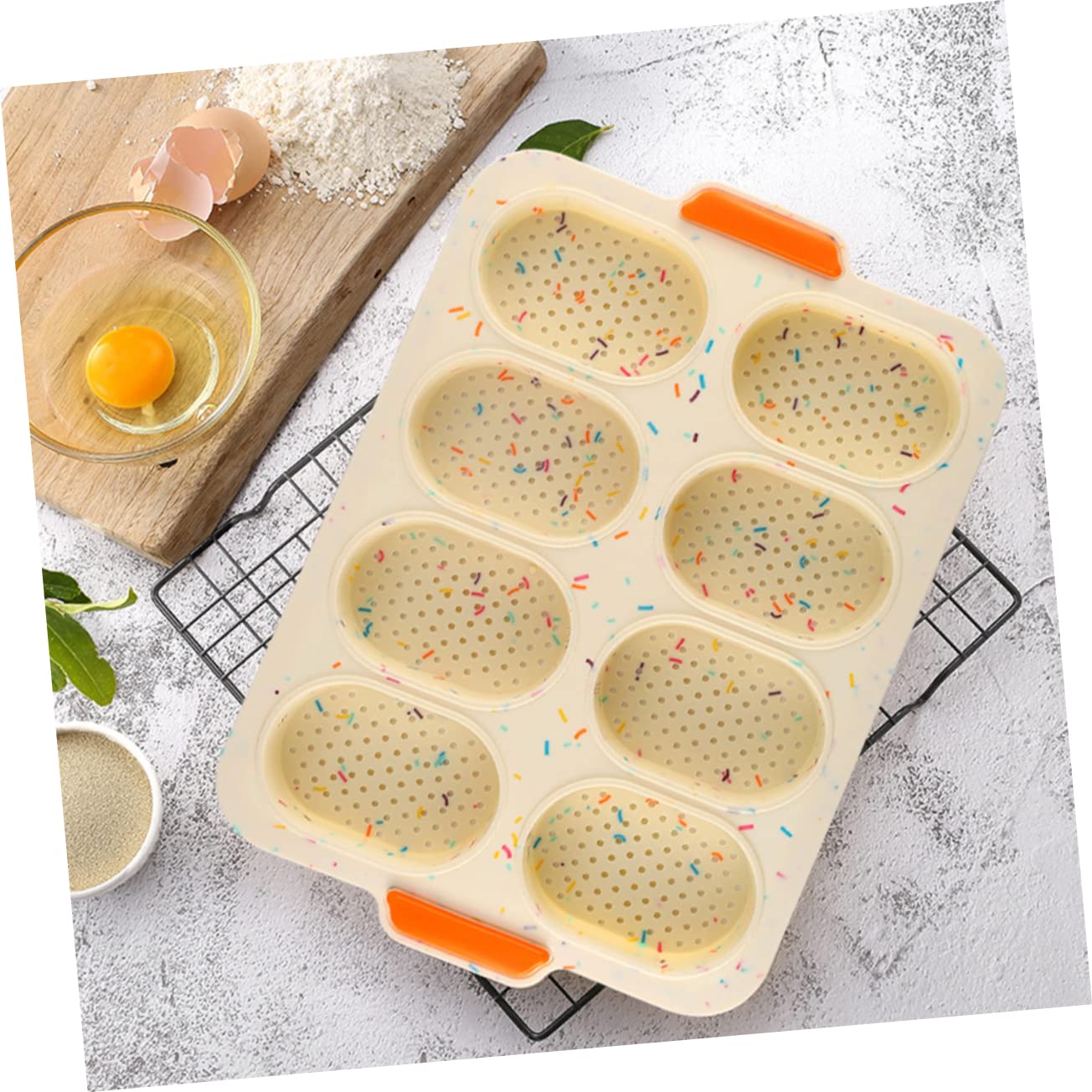 AUTSUPPL 1pc Silicone French Roll Mold Food-grade Non-stick Silicone Baking Mold for Small Bread Cake and Fondant for Home Use and Parties Design