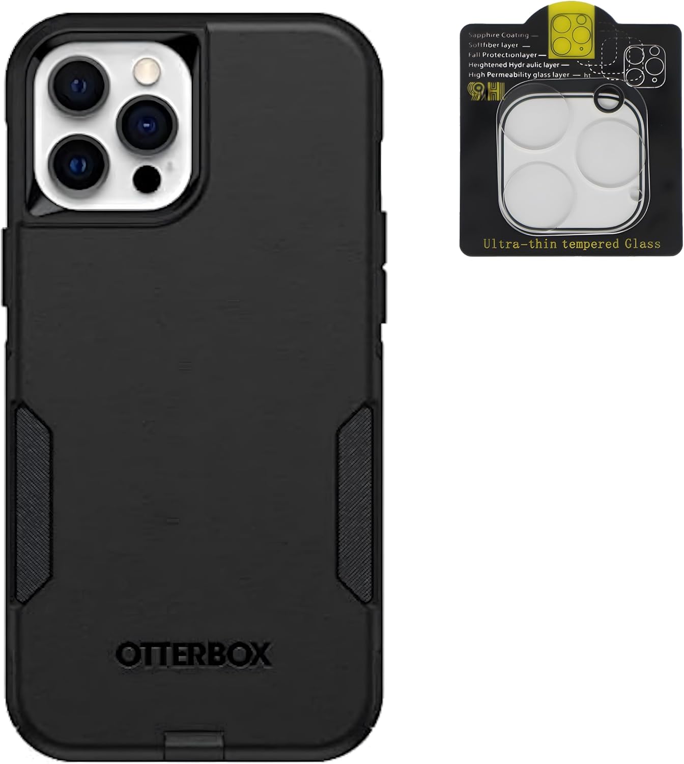 OtterBox Commuter Series Case for iPhone 12 Pro Max with Camera Lens Protector - Non-Retail Packaging - Black