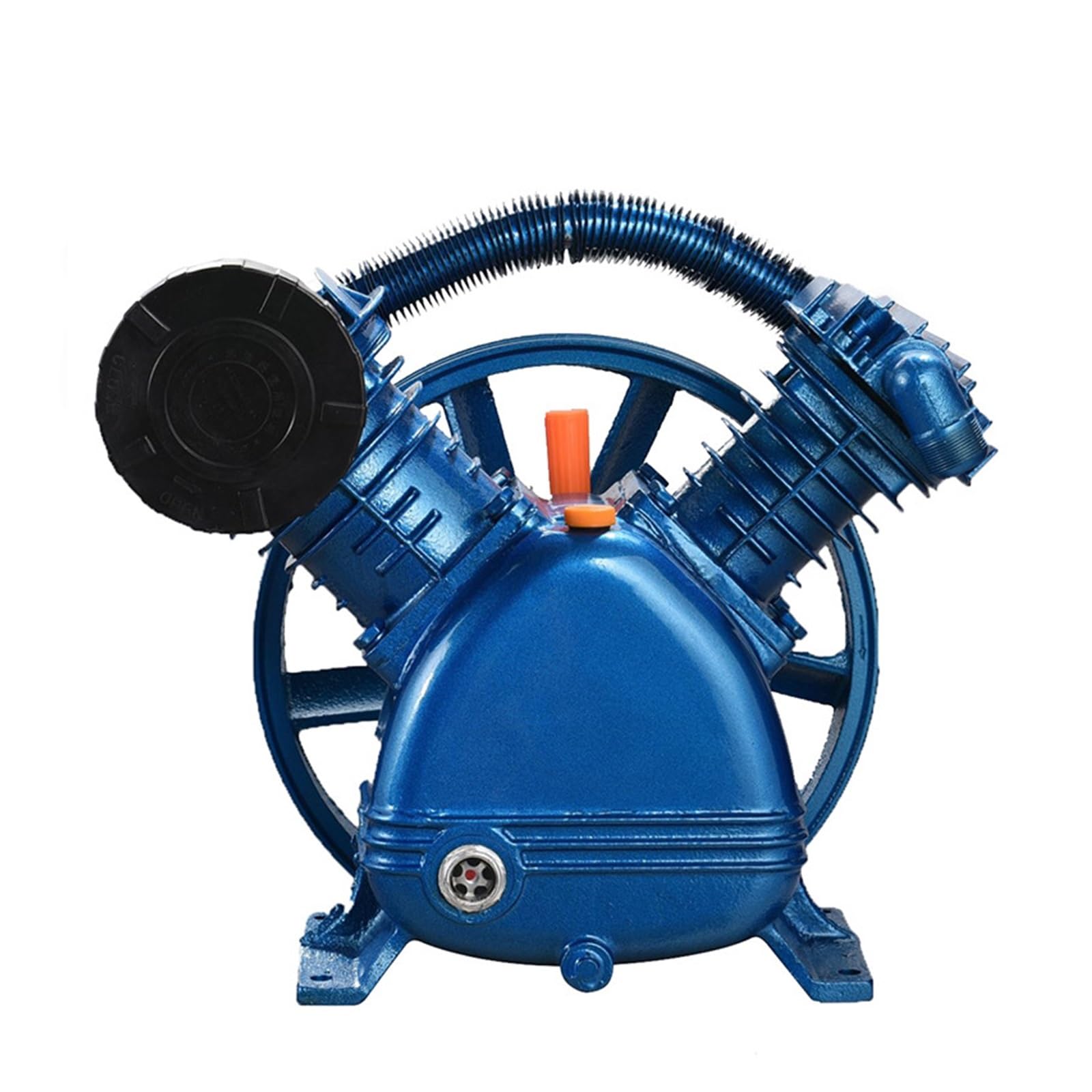 Cylinder Air Compressor Head Assembly Twin Cylinder Parts Oil Lubricated Piston Pump Dual Stage for Machine(0.6/12.5)