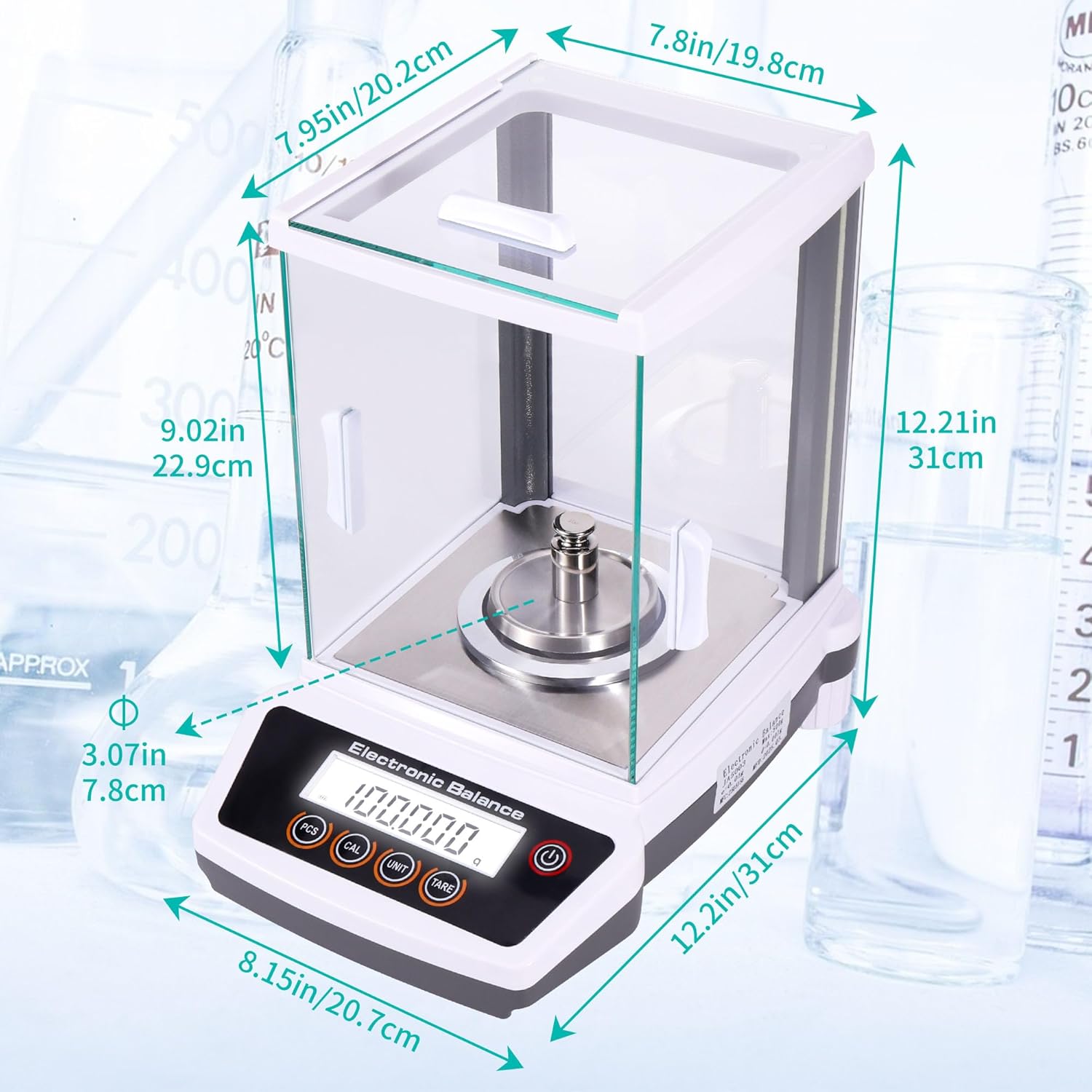 Goetland Analytical Balance High Precision Digital Lab Scale Milligrams with Draftshield for Jewelry Laboratory 500g 0.001g