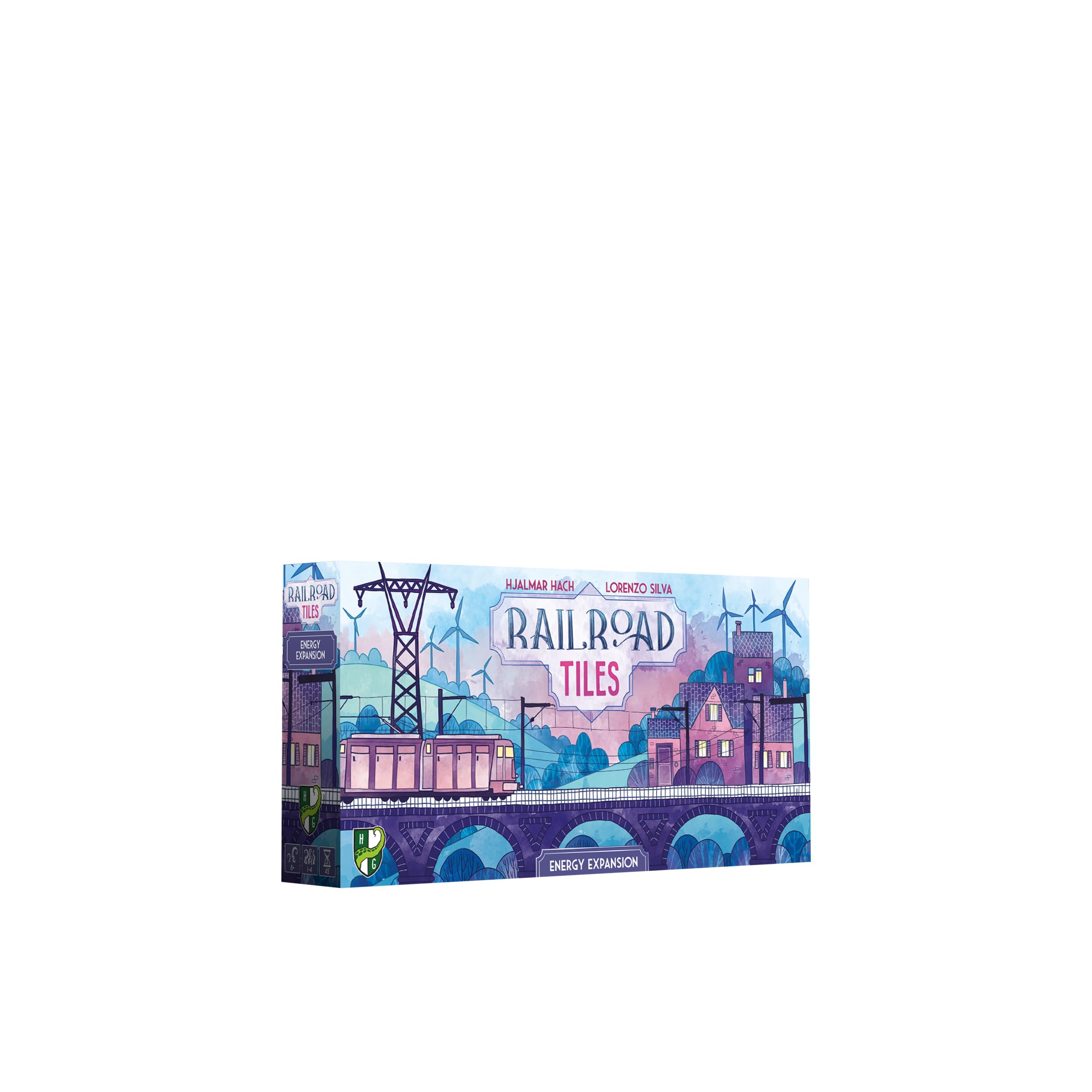 Cranio Creations - Railroad Tiles, Energy Expansion - Expand your Railway Trip with Trellis and Wind Loaders! - 1-4 Players, 45 Min - Age 8+ - Expansion - Italian Language Edition