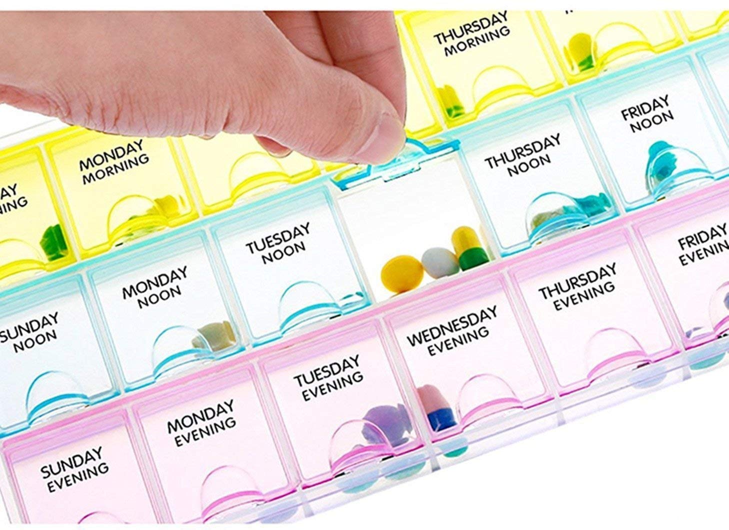 LISHONN Pill Medicine Organizer Reminder Storage Box 21 Days or 3 Weeks | Plastic | Pack of 1 3