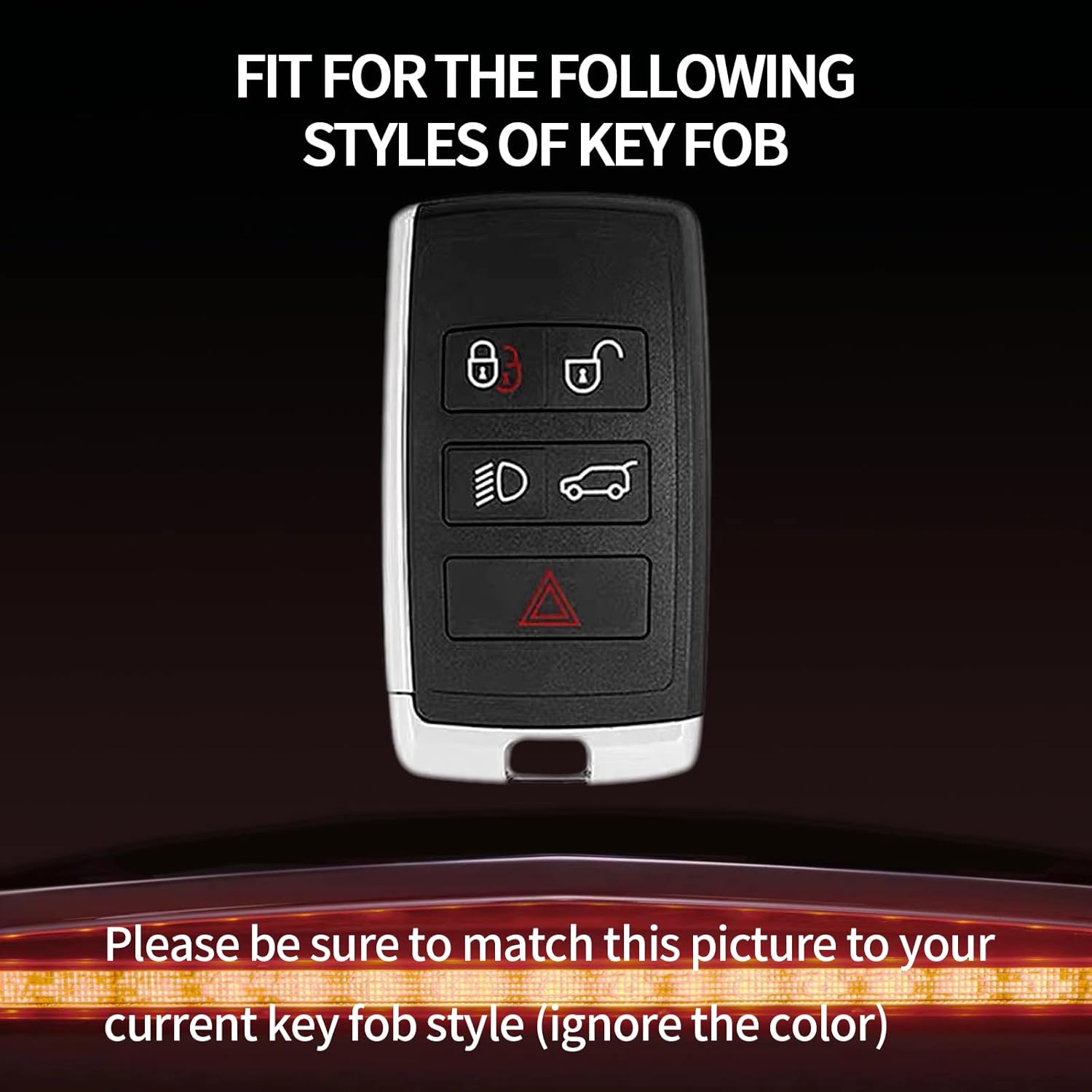 TANGSEN Smart Key Fob Case Cover Compatible with Land Rover Range Rover Sport Evoque Vogue Velar Discovery 5 Button Keyless Entry Remote TPU Transparency Frosted Key Shell - Image 4