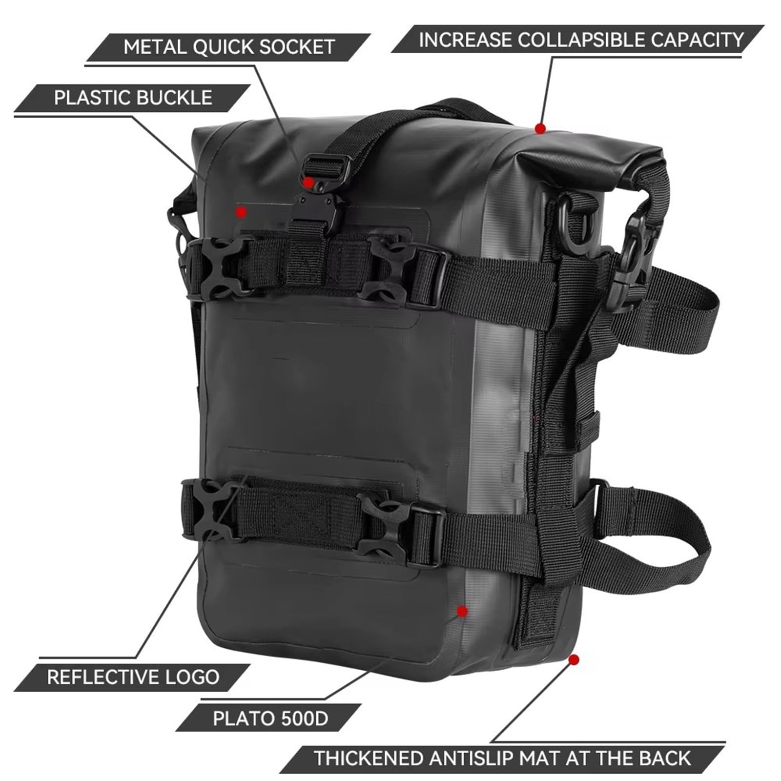 Moto Sacoche Selle Sacoche Latérale Réservoir Moto Selle Sac À Outils Protection Étanche Pare-chocs Grande Capacité 8 L Pour 1250 GS