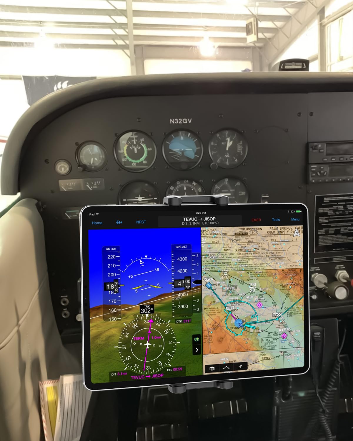 Soporte Tablet Yoke, Soporte Flight Yoke para iPad, Robusto y Estable, 360° Rotación, Porta Tableta Avion para Manillar para iPad Mini Air Pro 13 12.9 11 9.7, Galaxy tab, iPhone, 4-13"