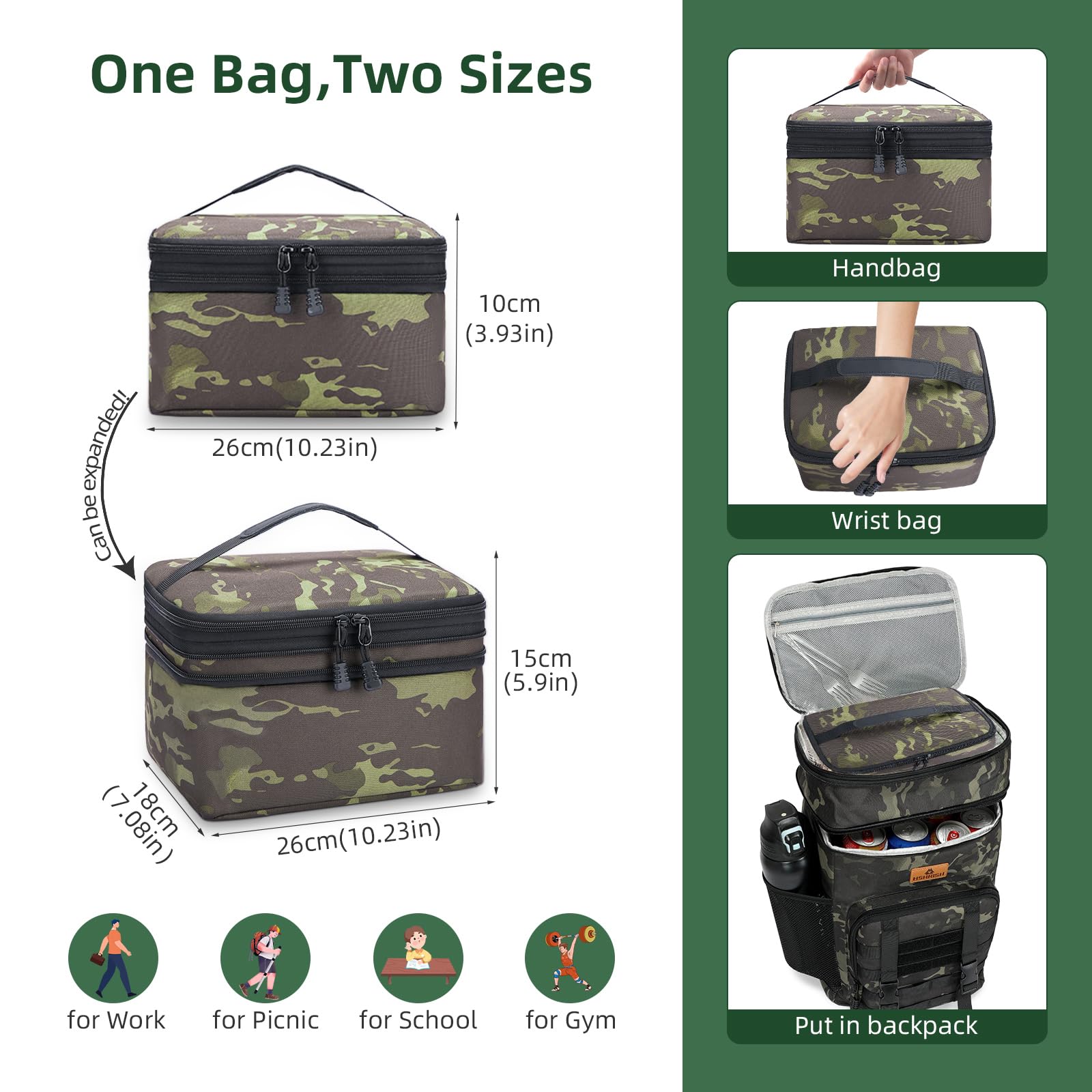 HSHRISH Lunch Bag for Men Small Cooler Bag - Image 2