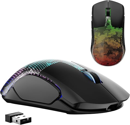 FFJ Master02 - Mouse inalámbrico para juegos, 12000 DPI, Tri-Mode 2.4G/USB-C/Bluetooth 5.3 mouse para juegos, textura de piel de pitón