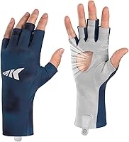 KastKing Ultimate Angler Fingerless Fishing Gloves - UPF 50+ Sun Protection, Hydrocool Cooling, Open Palm Grip for Fishing, Hiking, Cycling