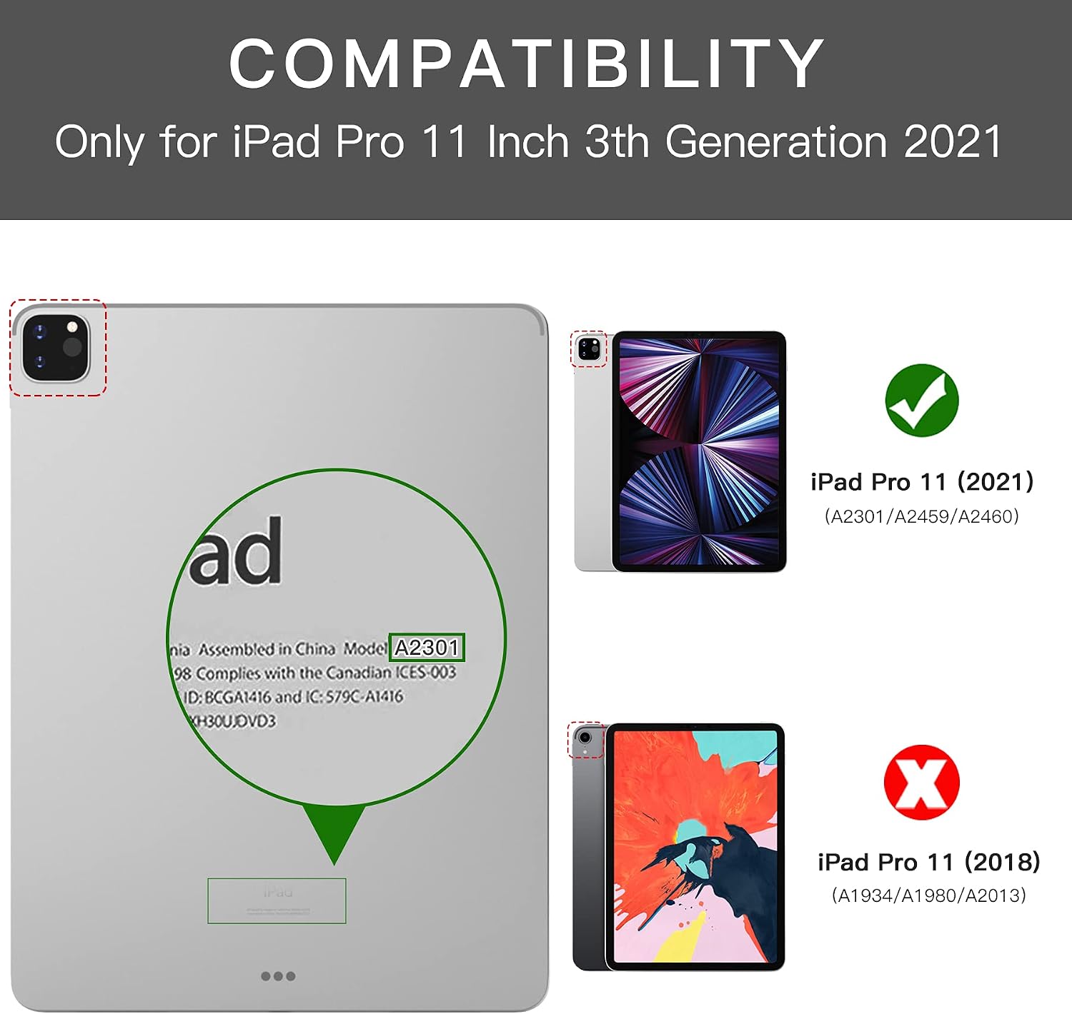 ZtotopCases for New iPad Pro 11 2021 Case with Pencil Holder, Lightweight Slim Protective - Image 3